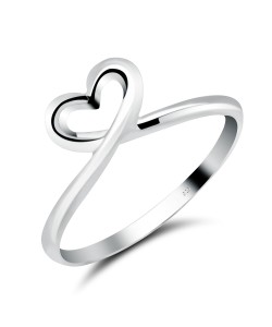 Twisted Heart Silver Ring  CSR-64